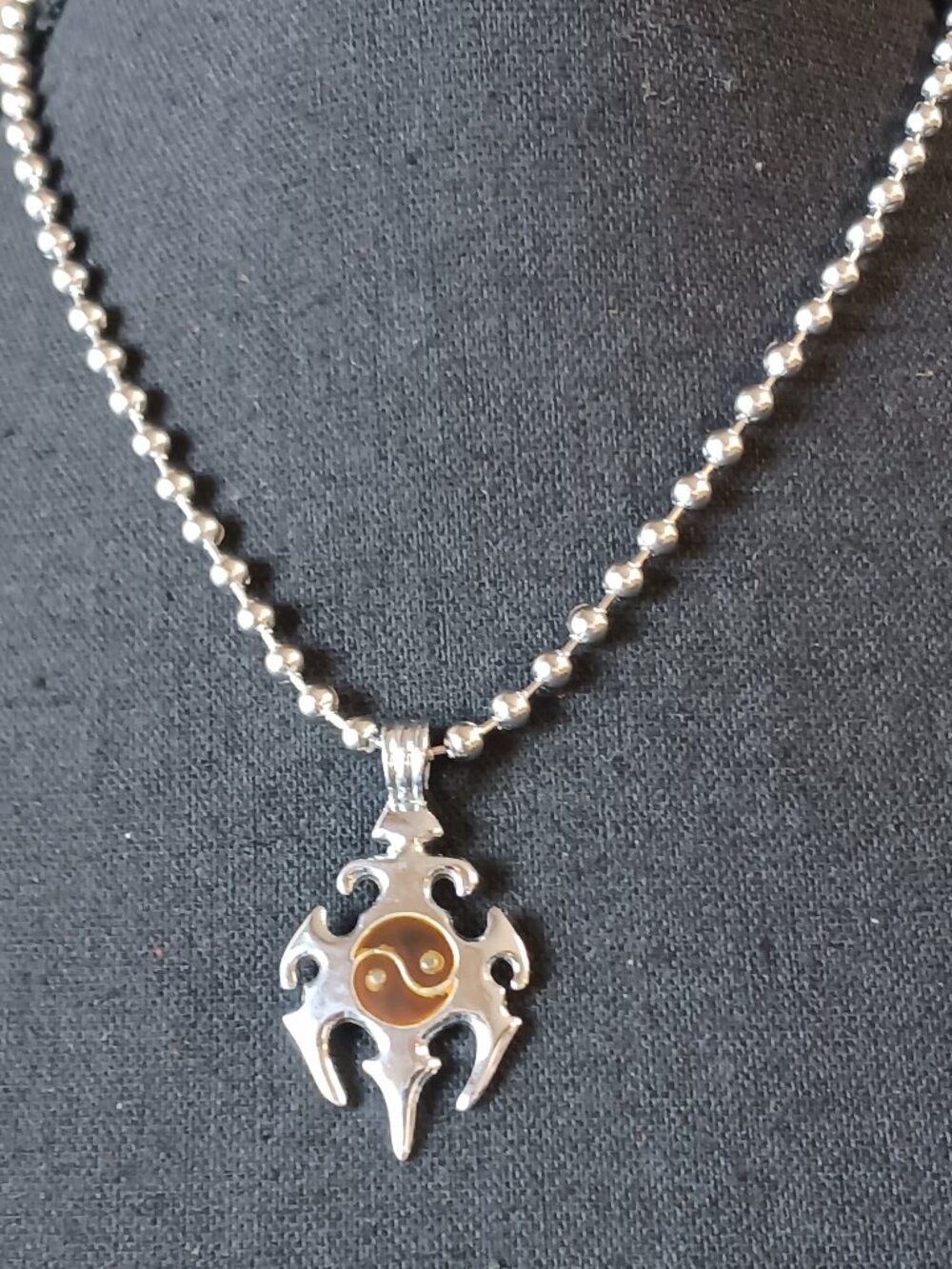 Men’s Stainless Steel Mood Pendant Necklace • 18" Ball Chain • Unisex